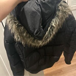 The North Face Black Puffer Jacket with Fur Trim